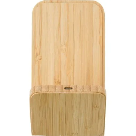 Chargeur à induction écologique en bambou - Personnalisé et pratique par Claudie Matières : grès Couleurs : orange