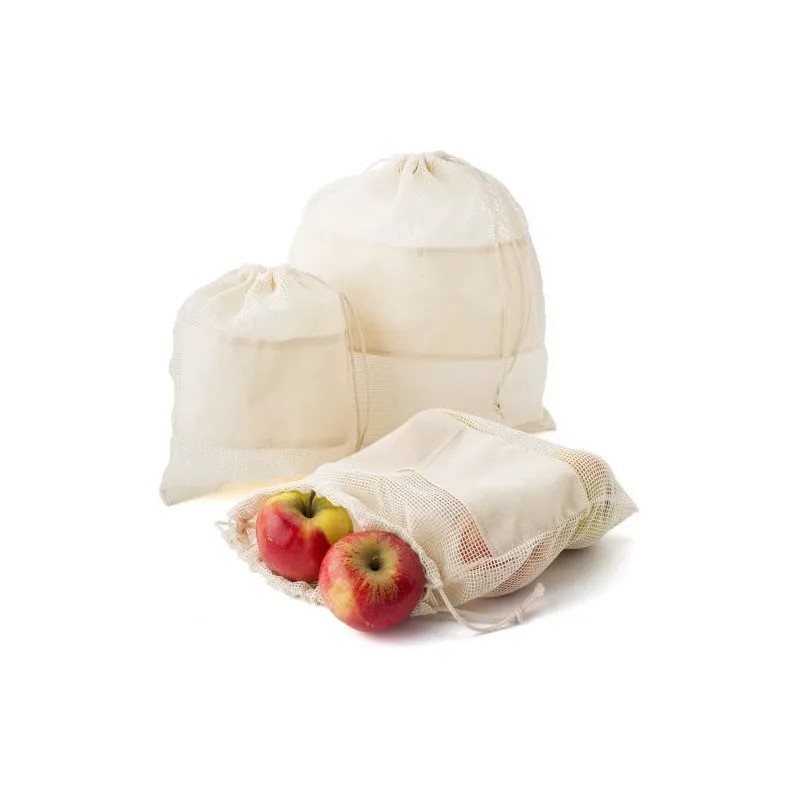 Set de 3 sacs filets en coton Adele