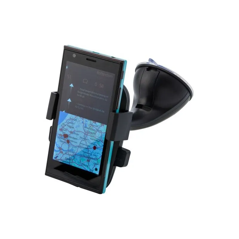 Support de téléphone personnalisé pratique idéal pour voiture - Laurine Matières : aluminium recyclé&nbsp; Couleurs : argenté marquag