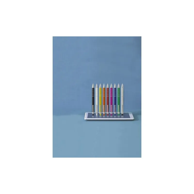 Stylo bille en aluminium personnalisé twist Oliver Matières : ABS recyclé Couleurs : blanc objet promotionnel éco-responsable