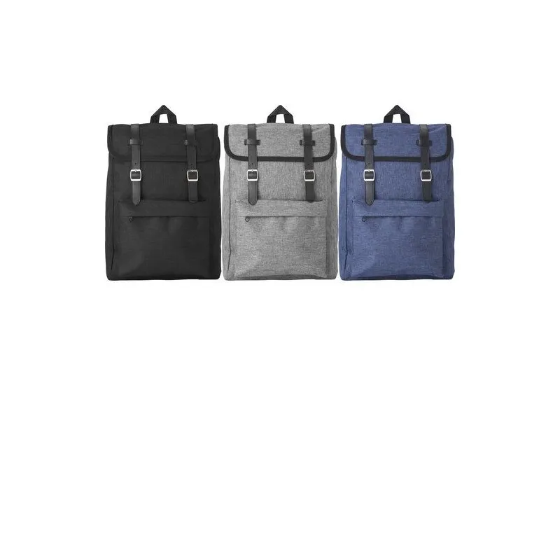 Sac à dos personnalisé en polyester pour sport et loisirs - Genevieve Matières : polypropylène (PP) Couleurs : gris foncé Conten