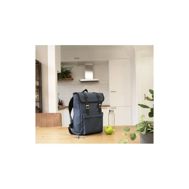 Sac à dos personnalisé en polyester pour sport et loisirs - Genevieve Matières : polypropylène (PP) Couleurs : gris foncé Conten