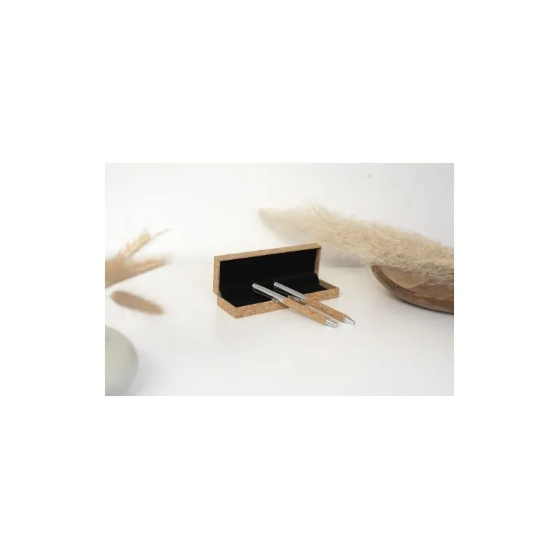 Parure de stylo bille et roller en liège Elmer