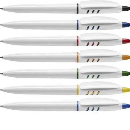 Stylo à bille publicitaire personnalisable en plastique Matières : ABS Couleurs : blanc cadeau collaborateur premium