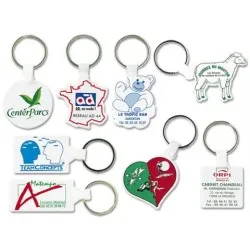 Porte-clés ronds personnalisés Ø41 mm avec anneau de 25 mm pas cher Matières : coton Taille textile : M Couleurs : vert 2