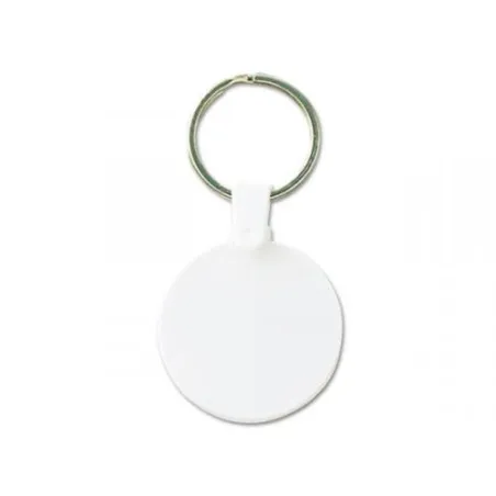 Porte-clés ronds personnalisés Ø41 mm avec anneau de 25 mm pas cher Matières : coton Taille textile : M Couleurs : vert impressi