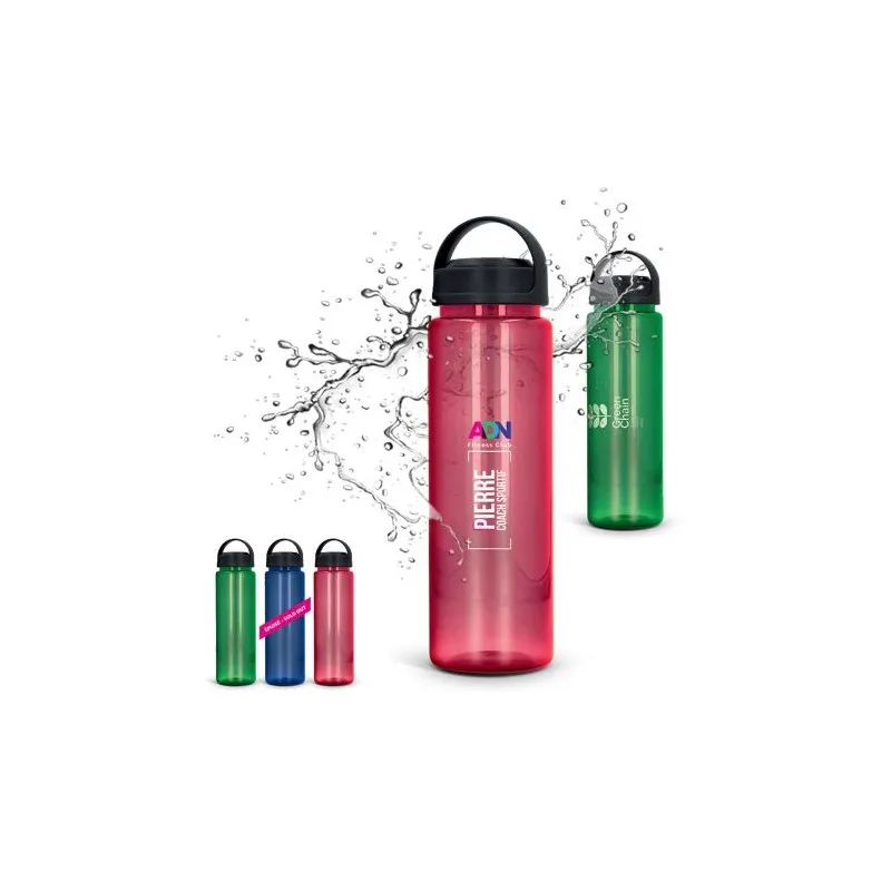 Gourde publicitaire personnalisée 70 cl en Tritan Matières : coton Taille textile : XS Couleurs : noir personnalisable avec votr