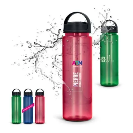 Gourde publicitaire personnalisée 70 cl en Tritan Matières : coton Taille textile : XS Couleurs : noir personnalisable avec votr