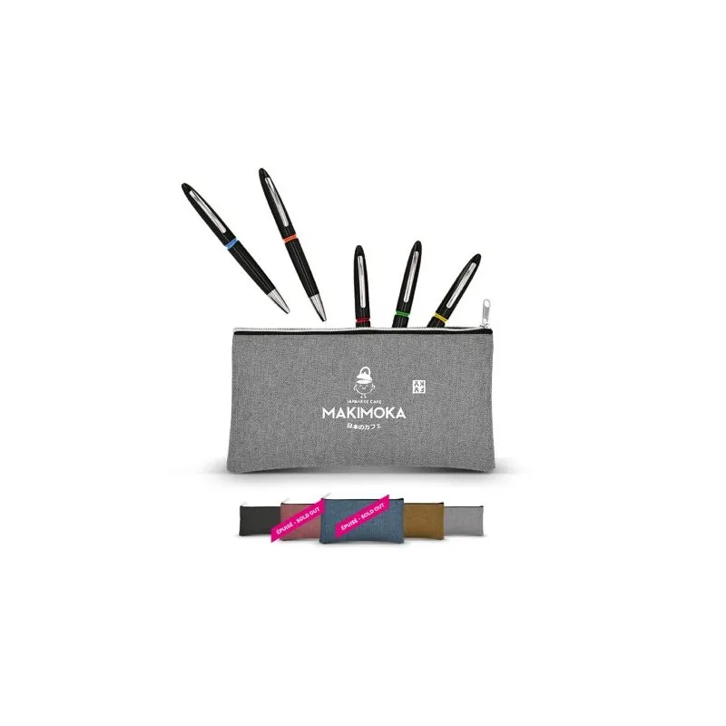 Trousse à Stylo Personnalisable - Objet Publicitaire Matières : coton Taille textile : XXL Couleurs : gris foncé