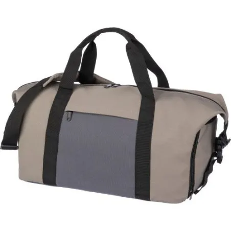 Sac de sport personnalisé en polyester pas cher - Ines Matières : aluminium recyclé  Couleurs : argenté personnalisable avec vot