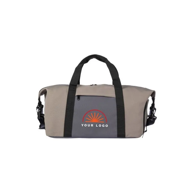 Sac de sport personnalisé en polyester pas cher - Ines Matières : aluminium recyclé  Couleurs : argenté goodies publicitaire évé