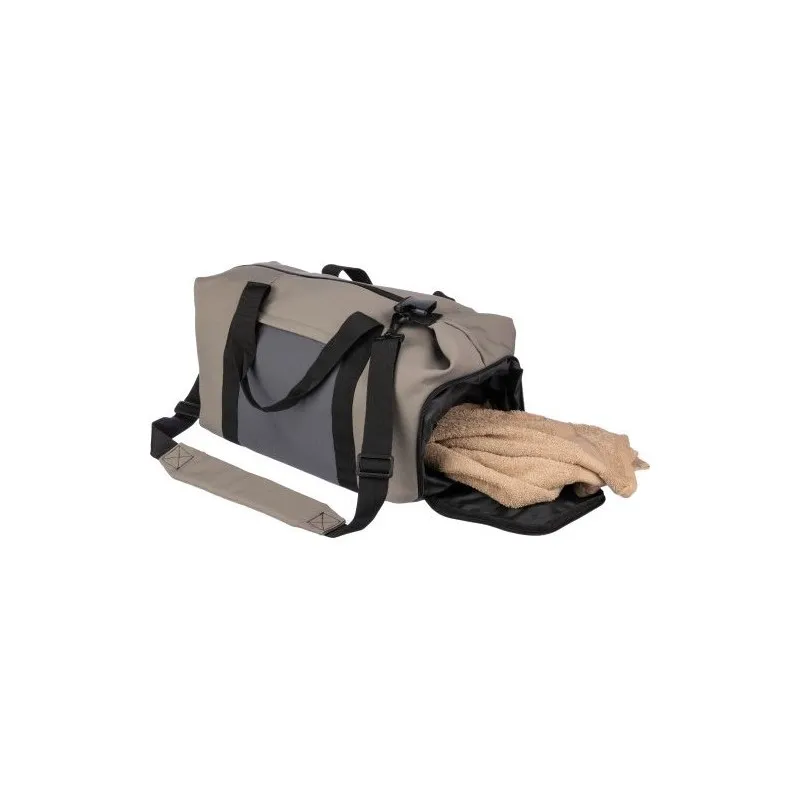 Sac de sport personnalisé en polyester pas cher - Ines Matières : aluminium recyclé  Couleurs : argenté marquage laser ultra pré