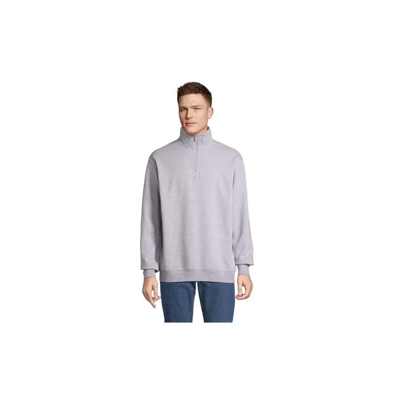 Sweat Zip Col Confortable et Éthique Personnalisé - Conrad Taille textile : 4XL Couleurs : vert bouteille marquage laser ultra p