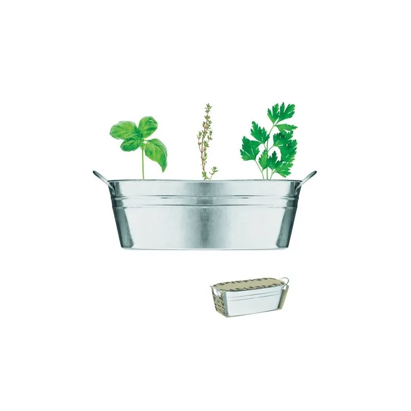 Bac en zinc écologique avec herbes aromatiques personnalisées - MIX SEEDS Matières : coton Taille textile : XL Couleurs : rouge