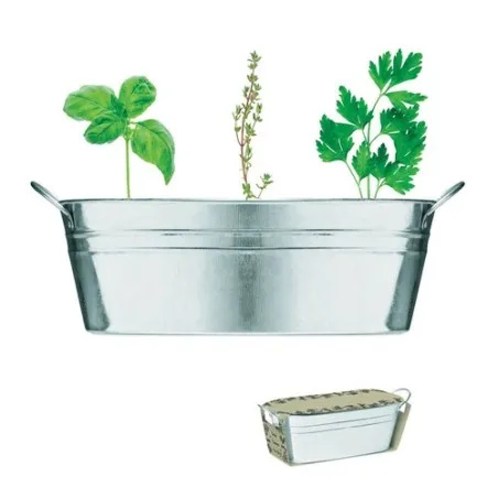 Bac en zinc écologique avec herbes aromatiques personnalisées - MIX SEEDS Matières : coton Taille textile : XL Couleurs : rouge