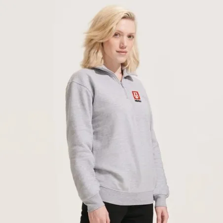 Sweat Zip Col Confortable et Éthique Personnalisé - Conrad Taille textile : 4XL Couleurs : vert bouteille livraison express 24h 