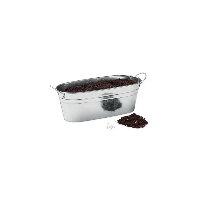 Bac en zinc écologique avec herbes aromatiques personnalisées - MIX SEEDS Matières : coton Taille textile : XL Couleurs : rouge 