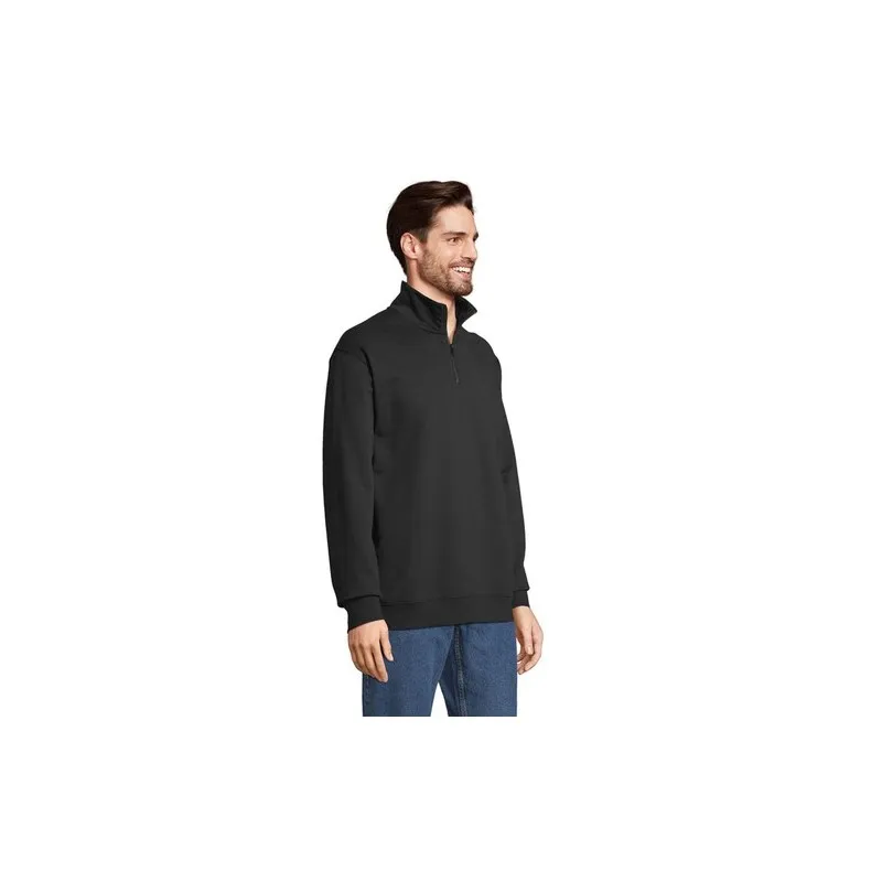 Sweat Zip Col Confortable et Éthique Personnalisé - Conrad Taille textile : XS Couleurs : french navy impression logo haute qual