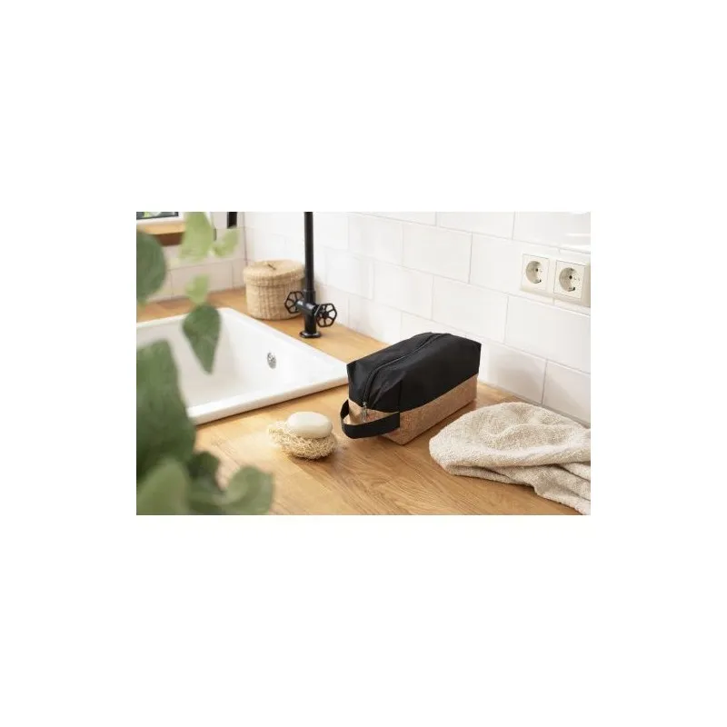 Trousse de toilette écologique et pratique en polyester - Lynn Matières : ABS Couleurs : bleu goodies personnalisé en stock