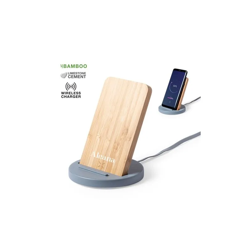 Chargeur Sans Fil Éthique Personnalisé - Cadeau Publicitaire Wiket Matières : bambou