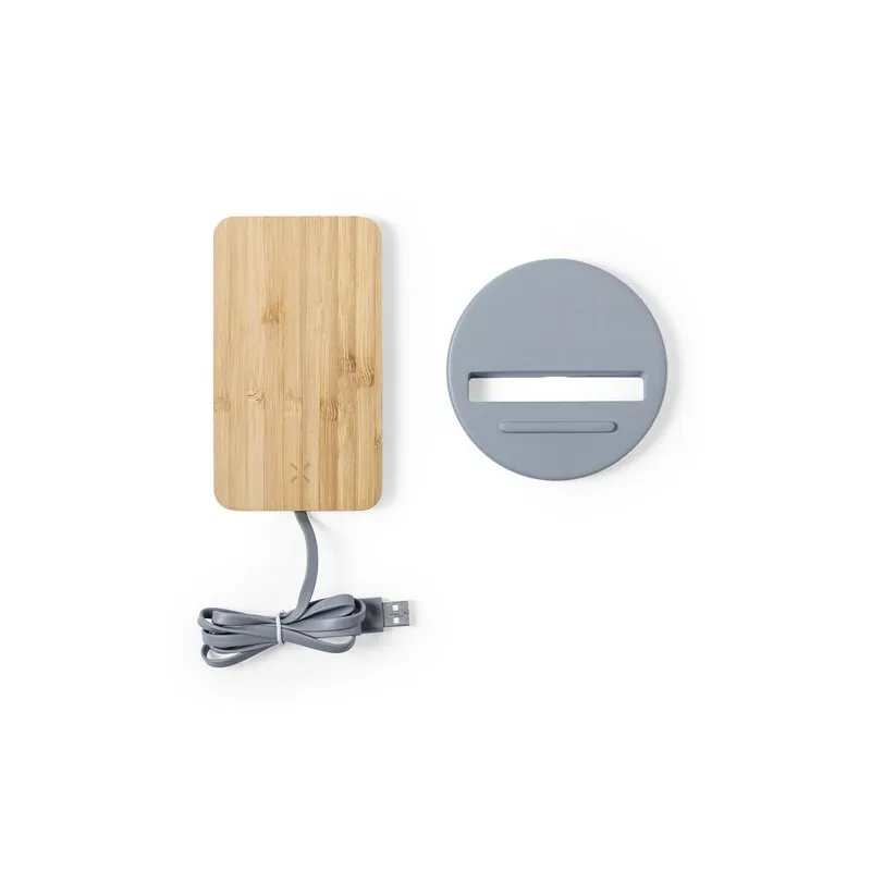 Chargeur Sans Fil Éthique Personnalisé - Cadeau Publicitaire Wiket Matières : bambou personnalisable avec votre logo