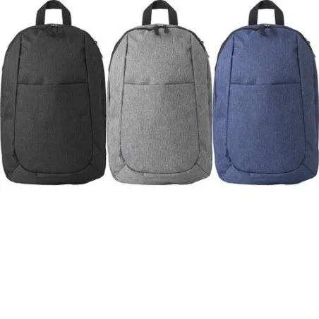 Sac à dos écologique en polyester personnalisé - Haley Couleurs : blanc marquage laser ultra précis