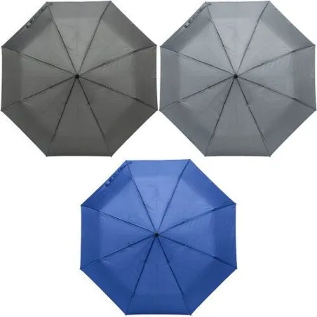 Parapluie pliable personnalisé et publicitaire - Conrad Matières : coton Couleurs : noir marquage laser ultra précis