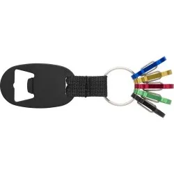 Porte-clés personnalisé en aluminium avec décapsuleur - Courtney Matières : PVC Couleurs : bleu 2