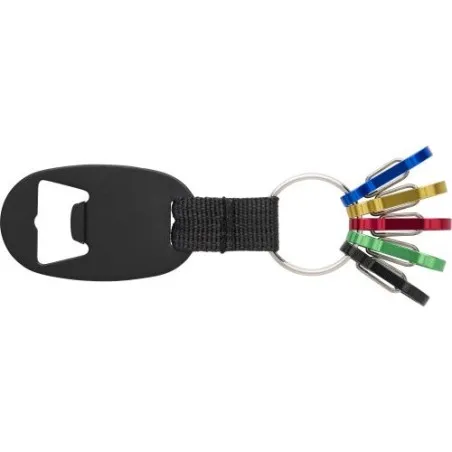 Porte-clés personnalisé en aluminium avec décapsuleur - Courtney Matières : aluminium Couleurs : argenté personnalisable avec vo