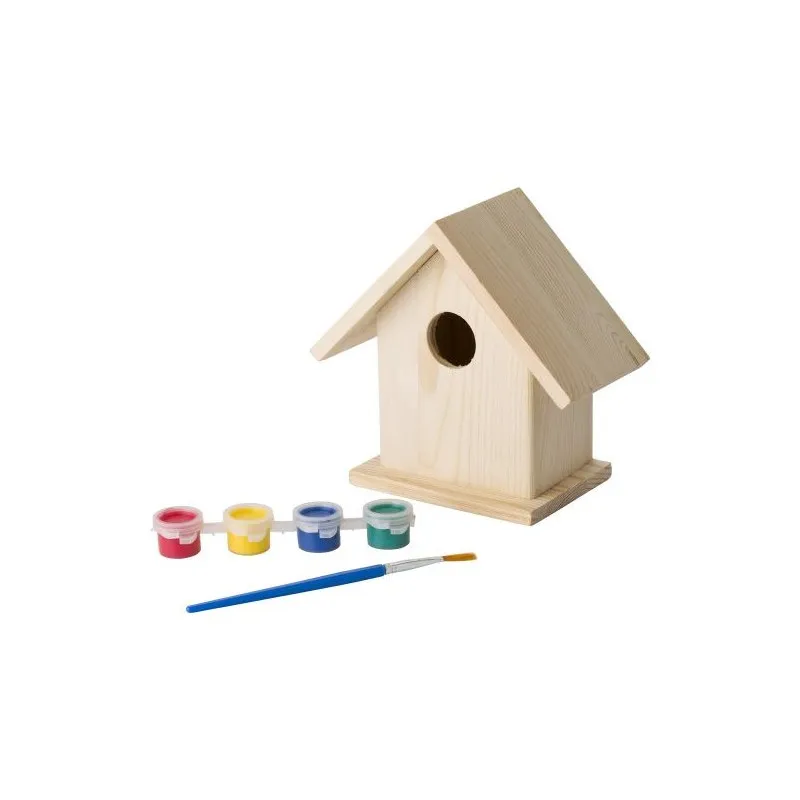 Nichoir en Bois Wesley avec Set de Peinture