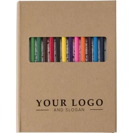 Carnet à dessins créatif idéal - Kora Matières : toile Couleurs : bleu marine personnalisable avec votre logo