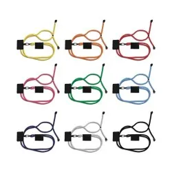 Cordon Lanyard Ajustable Écologique pour Téléphone - Personnalisé Matières : coton recyclé Couleurs : bleu 2