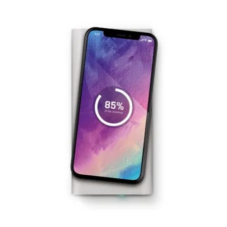 Batterie Externe Li-po 8000 mAh avec Chargeur Induction Personnalisé Matières : coton recyclé Couleurs : naturel cadeau entrepri