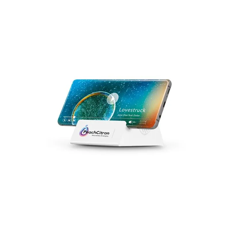 Enceinte Bluetooth 5.0 et Chargeur Induction Personnalisés - 3-en-1 Écologique Matières : coton recyclé Couleurs : rouge goodies