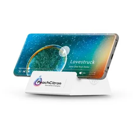 Enceinte Bluetooth 5.0 et Chargeur Induction Personnalisés - 3-en-1 Écologique Matières : coton recyclé Couleurs : rouge goodies