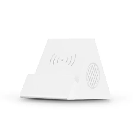 Enceinte Bluetooth 5.0 et Chargeur Induction Personnalisés - 3-en-1 Écologique Matières : coton recyclé Couleurs : rouge marquag