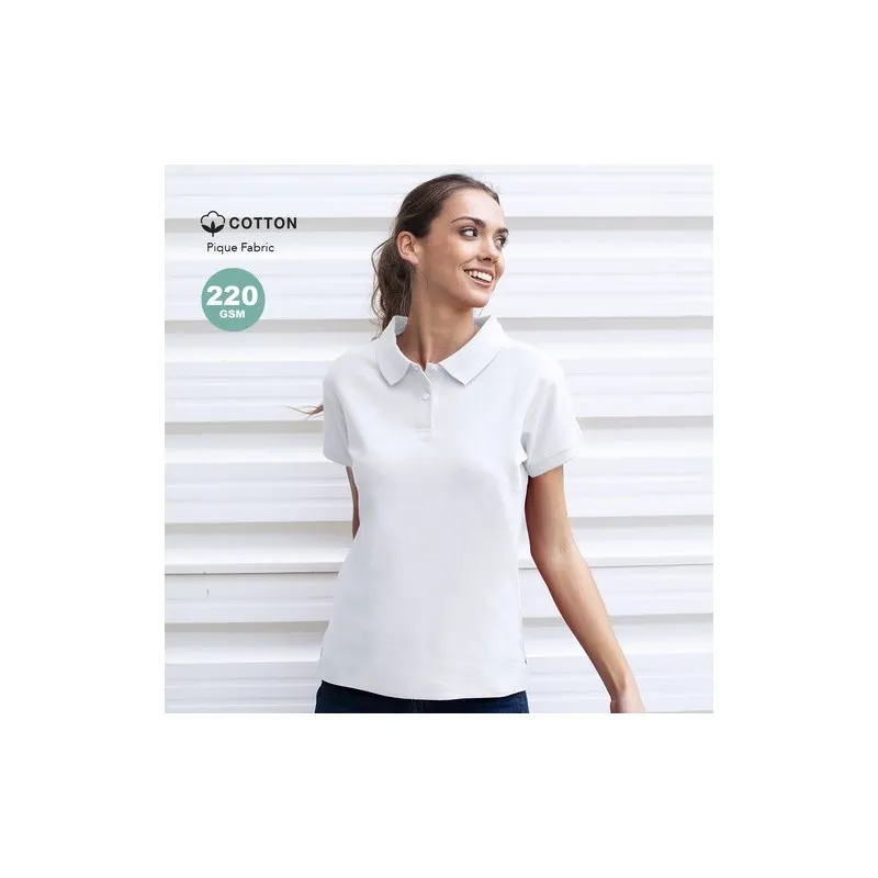 Polo Blanc Confortable et Stylé Personnalisé Femme - Koupan Matières : acier inoxydable Couleurs : orange objet promotionnel éco