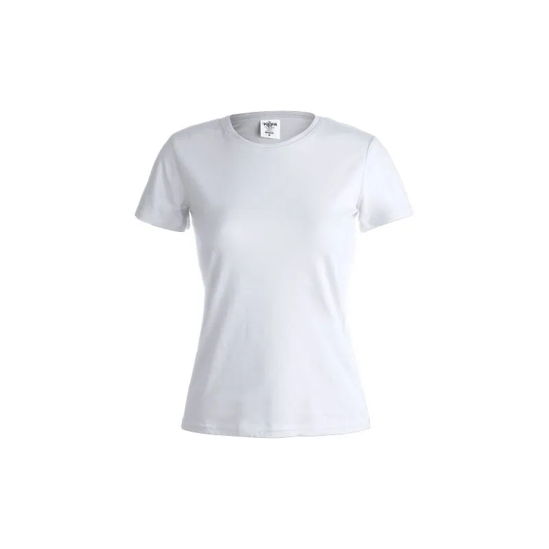 T-Shirt Femme Blanc Personnalisé WCS150 "keya" Matières : PET recyclé Taille textile : M Couleurs : bleu marine personnalisation