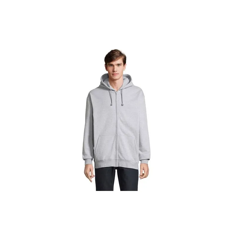 Veste Zippée Écologique Unisexe Personnalisée - CARTER Taille textile : S Couleurs : gris chiné personnalisation sur mesure