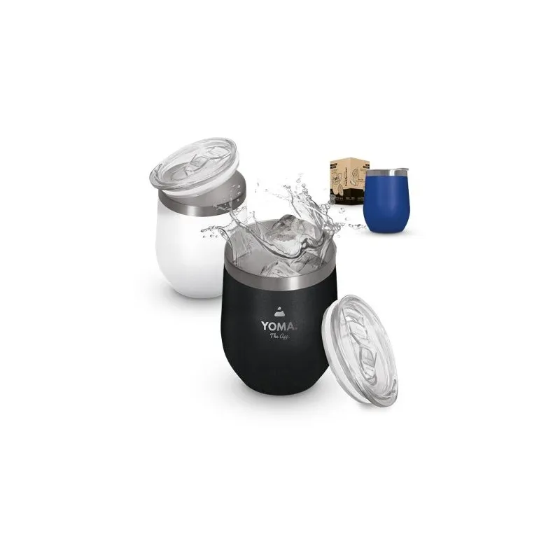 Mug Isotherme Double Paroi Écologique en Inox avec Couvercle en Inox Recyclé - Personnalisable Matières : coton Couleurs : noir