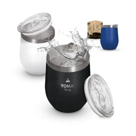 Mug Isotherme Double Paroi Écologique en Inox avec Couvercle en Inox Recyclé - Personnalisable Matières : coton Couleurs : noir