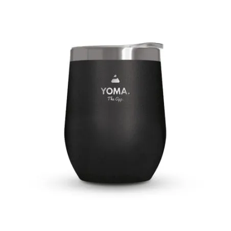 Mug Isotherme Double Paroi Écologique en Inox avec Couvercle en Inox Recyclé - Personnalisable Matières : coton Couleurs : noir 