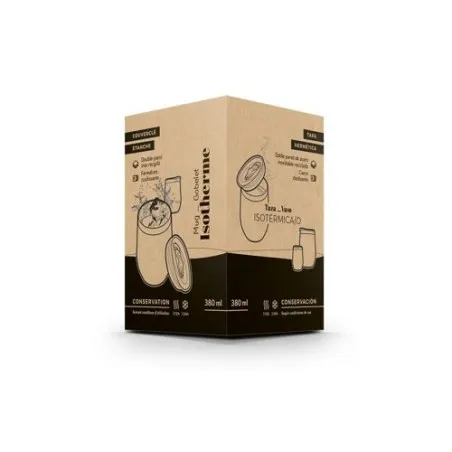 Mug Isotherme Double Paroi Écologique en Inox avec Couvercle en Inox Recyclé - Personnalisable Matières : coton Couleurs : noir 