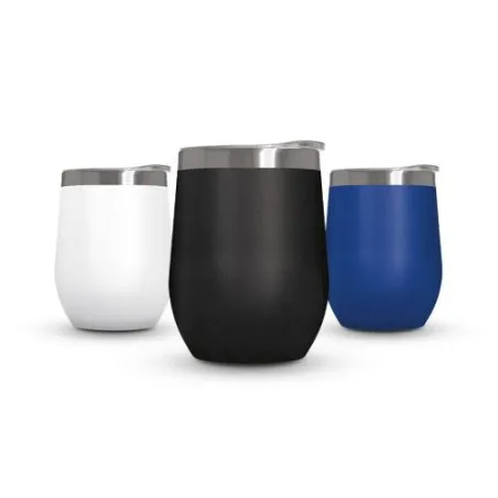 Mug Isotherme Double Paroi Écologique en Inox avec Couvercle en Inox Recyclé - Personnalisable Matières : PU Couleurs : bleu imp