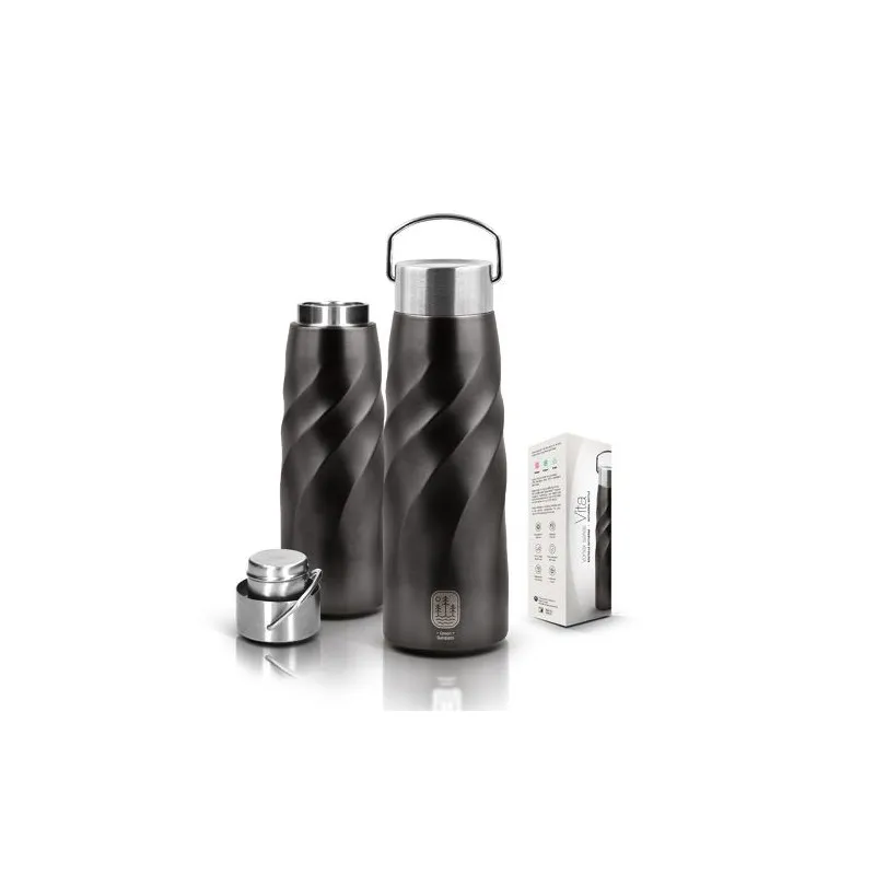 Bouteille Isotherme Écologique Double-Paroi en Inox 50 cl - VITA Matières : PU Couleurs : bleu clair