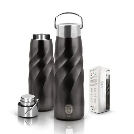 Bouteille Isotherme Écologique Double-Paroi en Inox 50 cl - VITA Matières : PU Couleurs : bleu clair