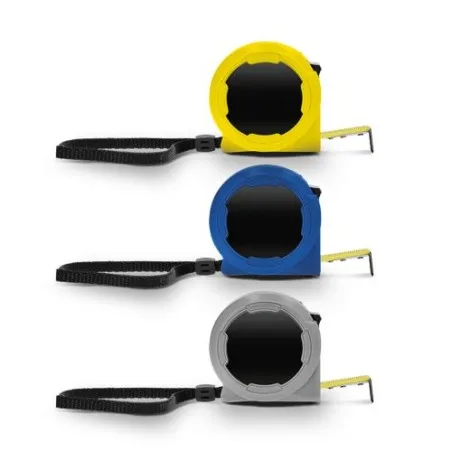 Mètre Ruban Jaune Pratique 5 m x 19 mm en Coque Plastique - Outil Publicitaire Personnalisé Couleurs : orange marquage laser ult