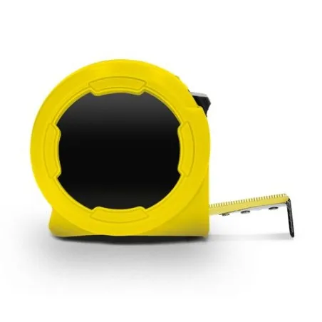 Mètre Ruban Jaune Pratique 5 m x 19 mm en Coque Plastique - Outil Publicitaire Personnalisé Couleurs : orange objet promo petit 