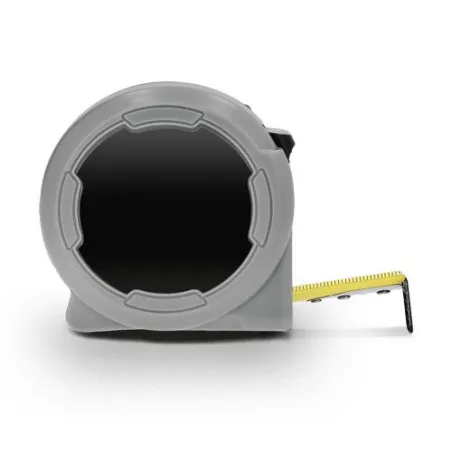 Mètre Ruban Jaune Pratique 5 m x 19 mm en Coque Plastique - Outil Publicitaire Personnalisé Couleurs : rouge personnalisation su
