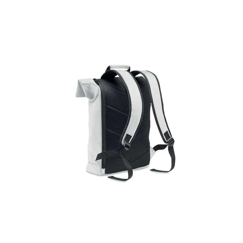Sac à dos enroulable écologique en PU - BAI ROLL Matières : PET Taille textile : XXS Couleurs : blanc goodies publicitaire événe
